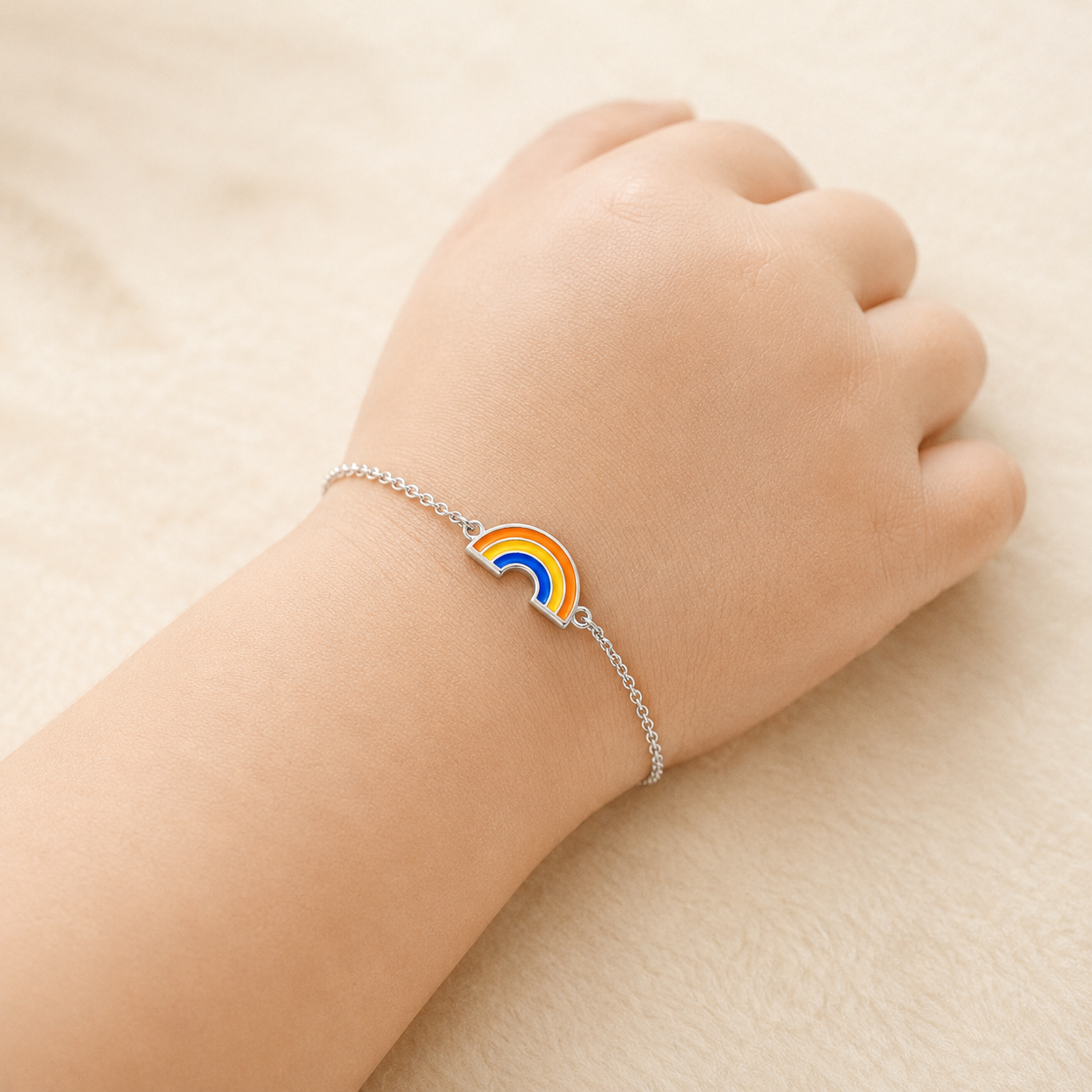 Rainbow Arc Girls Sterling Silver Bracelet