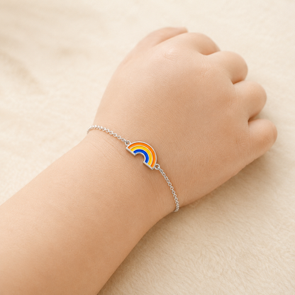 Rainbow Arc Girls Sterling Silver Bracelet