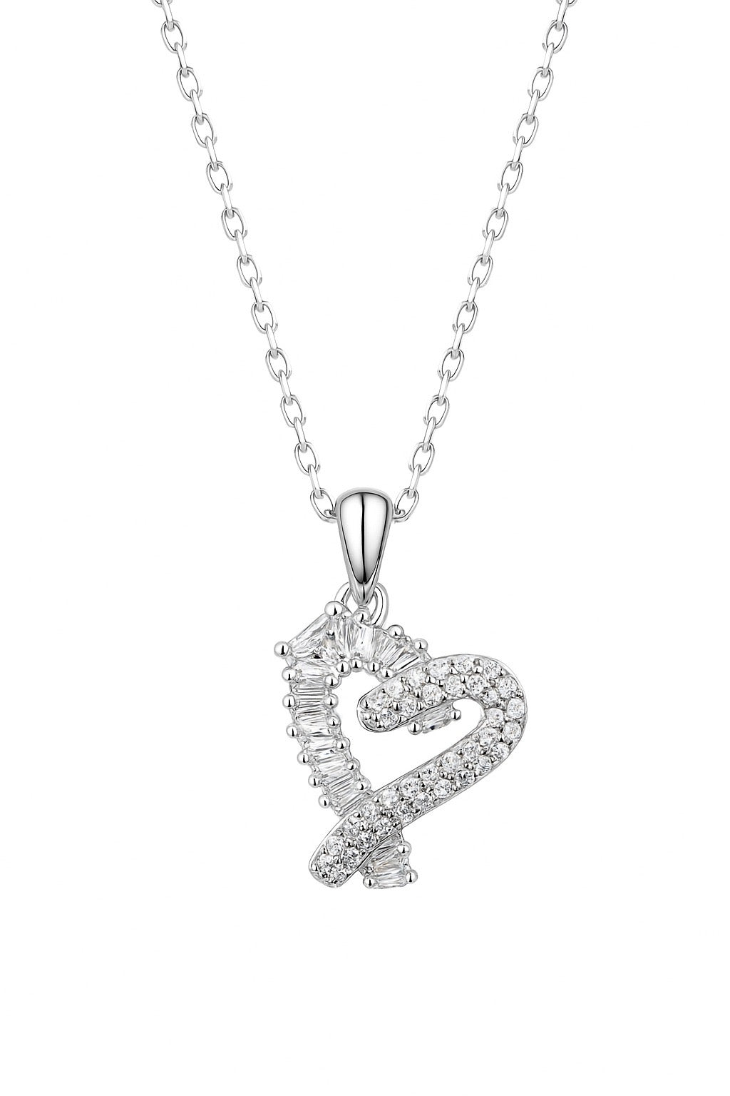 Heart Diamond Silver Pendant