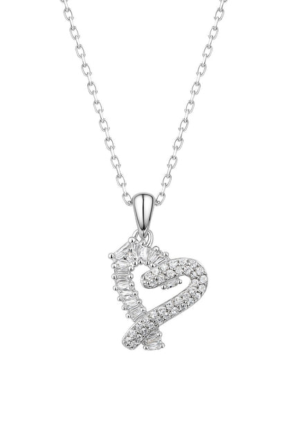 Heart Diamond Silver Pendant