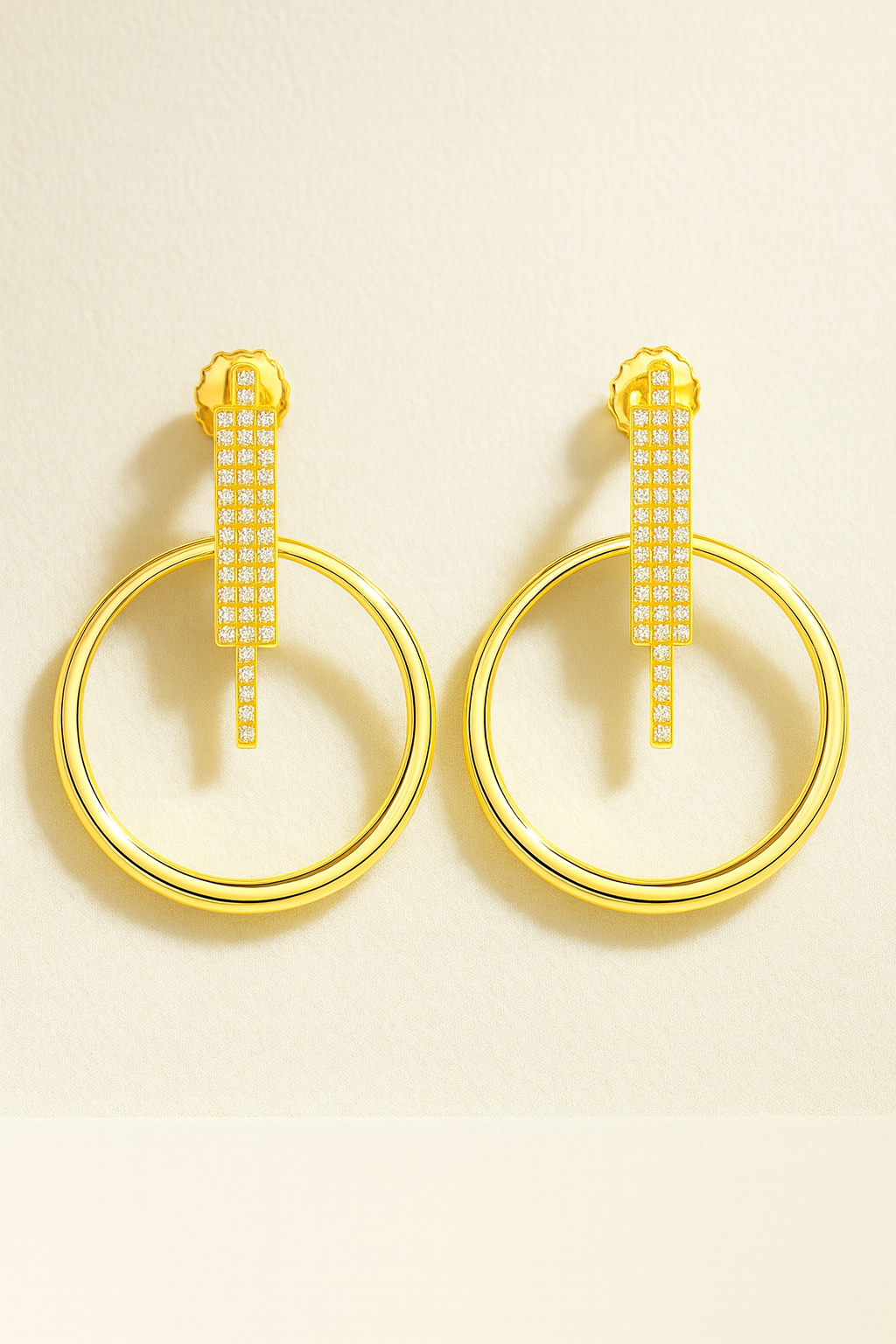 Luxe Gold Hoops Diamond Silver Earrings