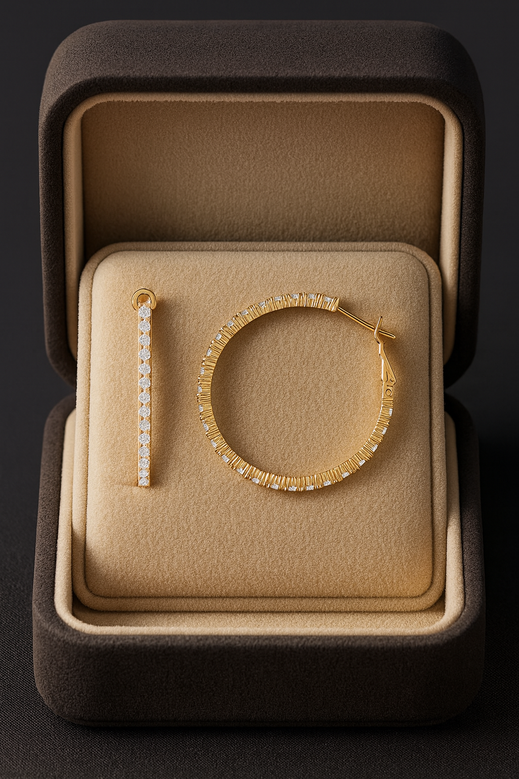 COCKTAIL ROSE GOLD DIAMOND HOOPS SILVER EARRINGS