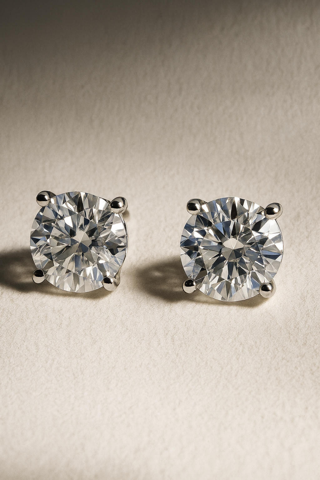 2Cts Solitaire Studs Silver Earrings