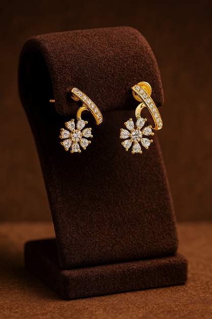 STAR GOLD STUDS SILVER EARRINGS