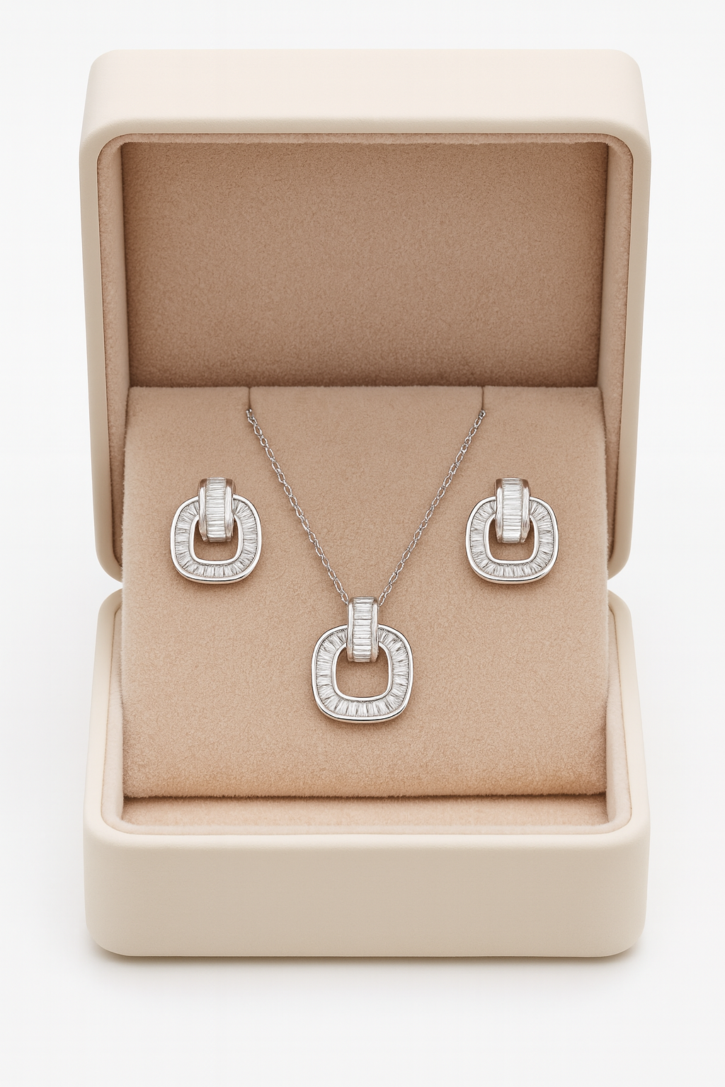 Bella Lune Diamond Silver Pendant Set