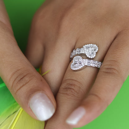 Silver Diamond Toi-Moi Ring