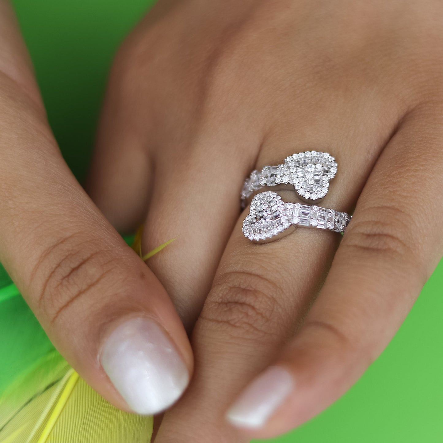 Silver Diamond Toi-Moi Ring