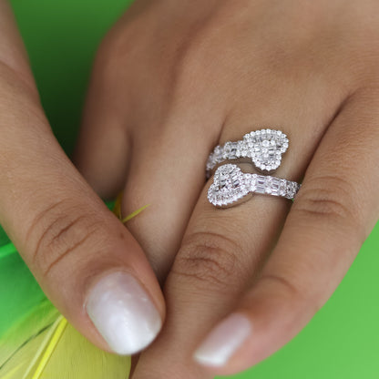 Silver Diamond Toi-Moi Ring