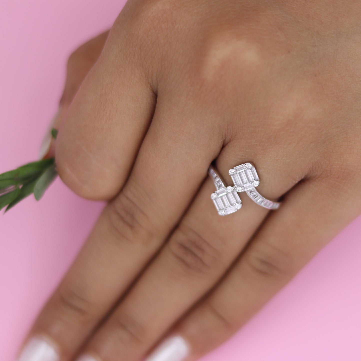 Silver Baguette Toi-Moi Diamond Ring