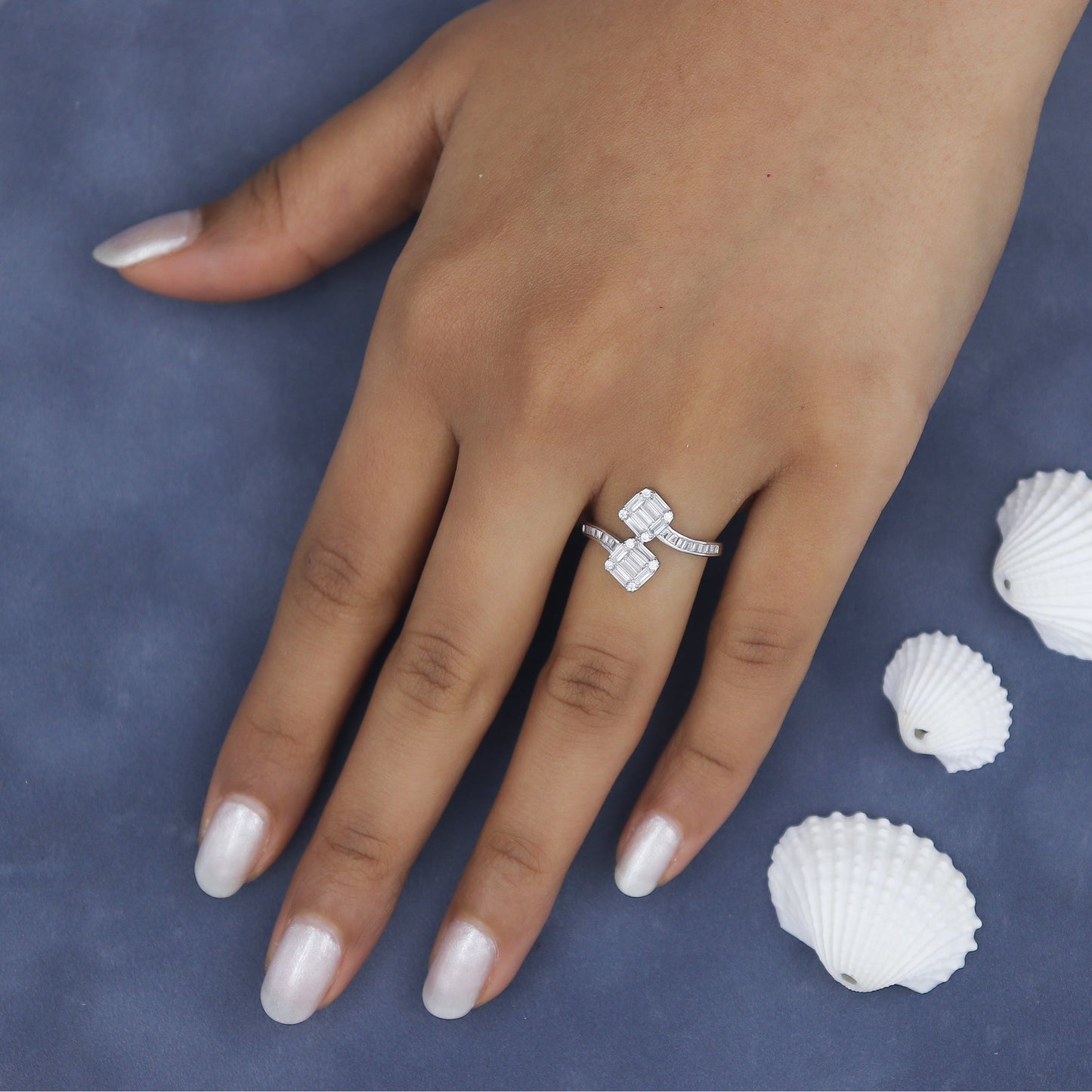 Silver Baguette Toi-Moi Diamond Ring