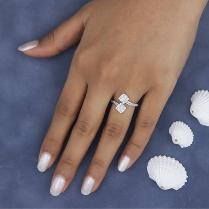 Silver Baguette Toi-Moi Diamond Ring