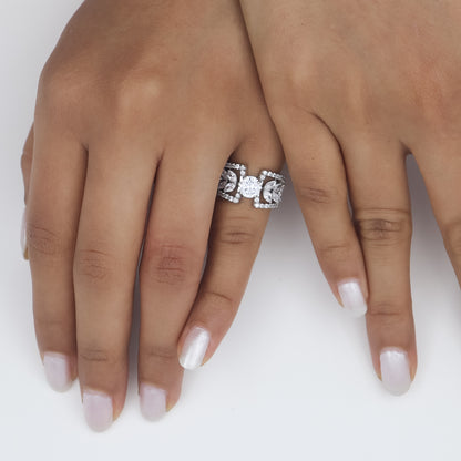 Divine Solitaire Silver Ring