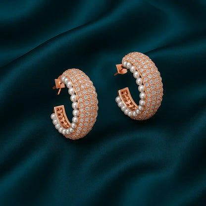 Rosegold Silver Minimalistic Earrings