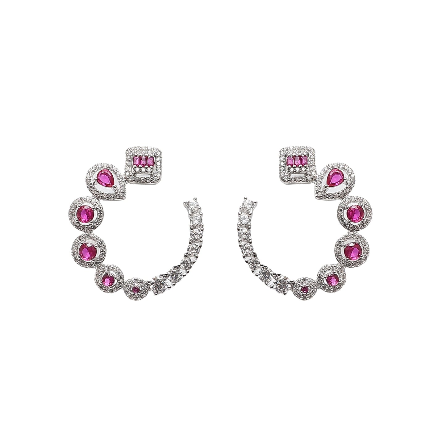 Elegant Ruby Diamond Earrings