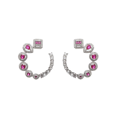 Elegant Ruby Diamond Earrings