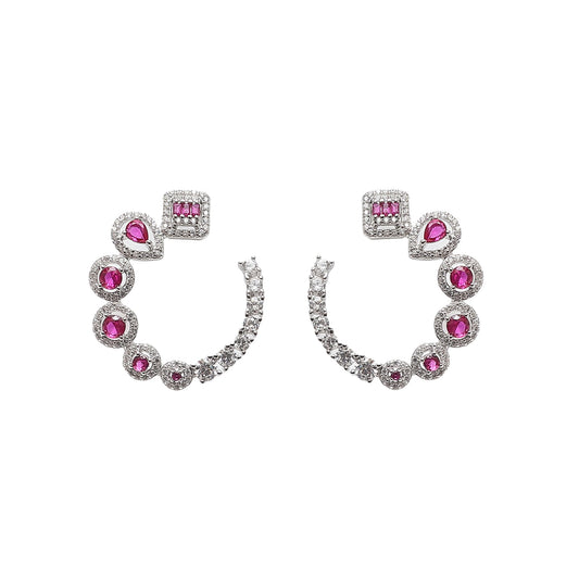 Elegant Ruby Diamond Earrings