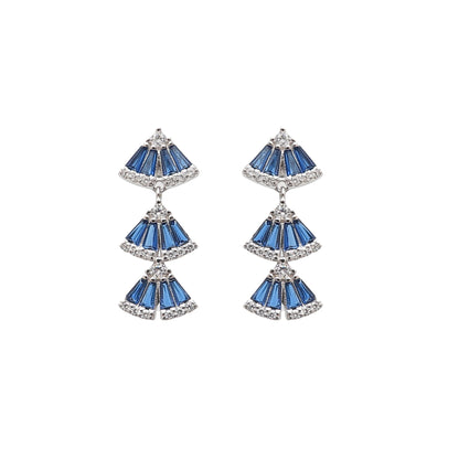 Casual Sapphire Silver Earrings