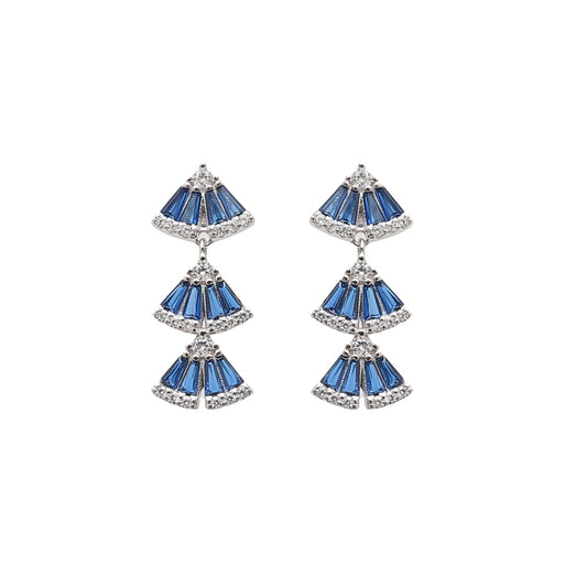 Casual Sapphire Silver Earrings