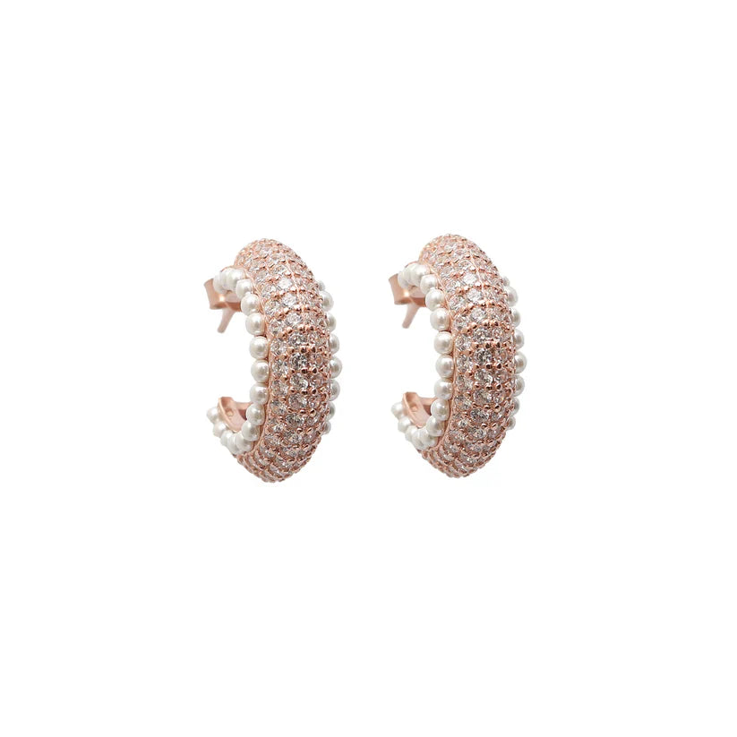 Rosegold Silver Minimalistic Earrings
