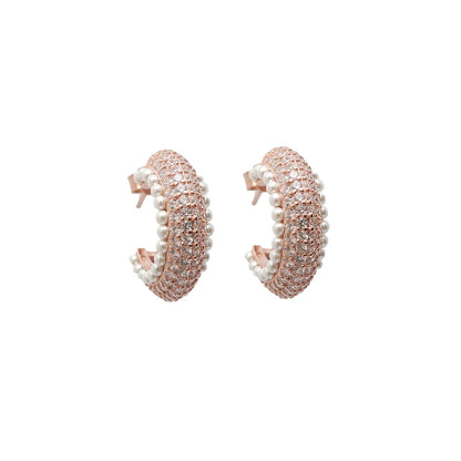 Rosegold Silver Minimalistic Earrings