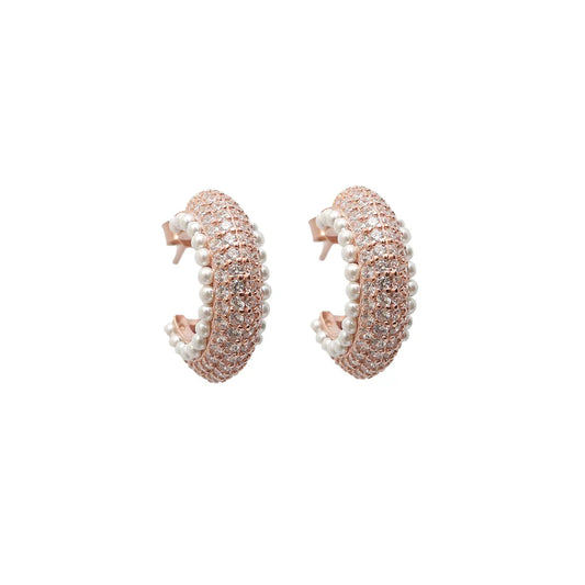 Rosegold Silver Minimalistic Earrings