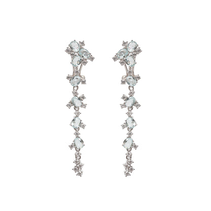 Crystal Dewfall Silver Earrings