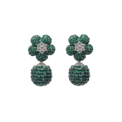 Ball Drop Silver Earrings