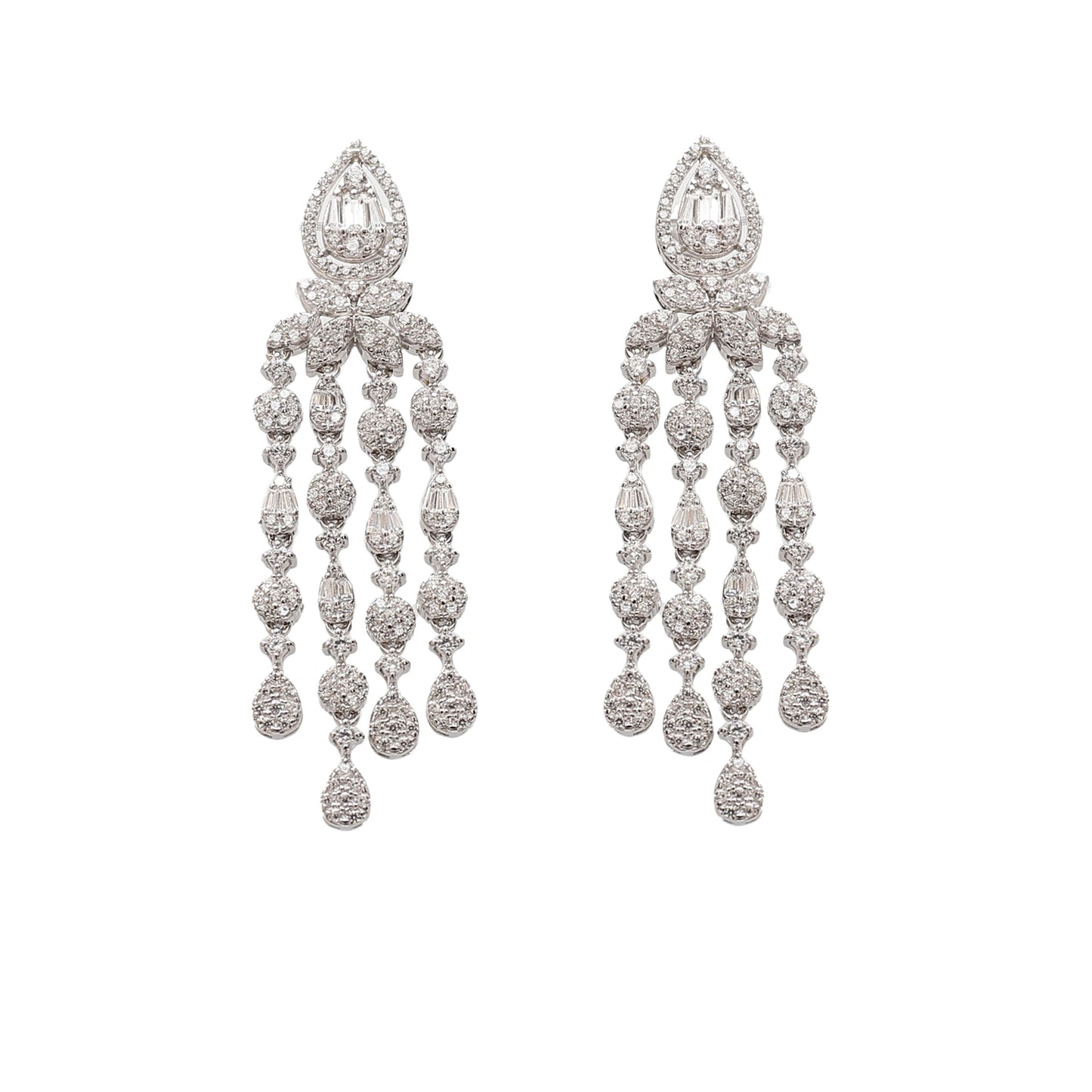 Luxe Diamonds Silver Earrings