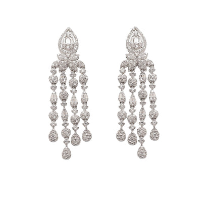 Luxe Diamonds Silver Earrings