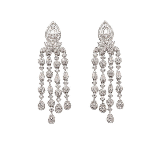 Luxe Diamonds Silver Earrings