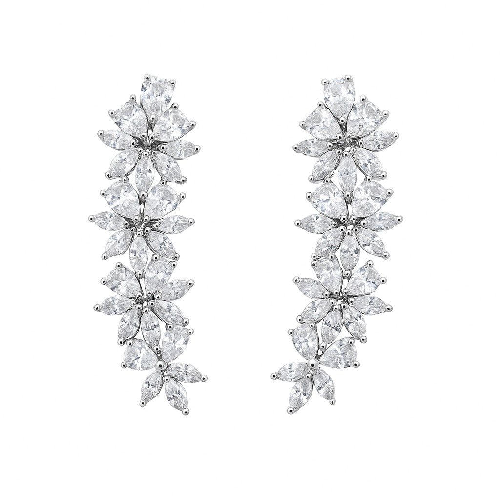 Diamond Drift Silver Ear Cuffs