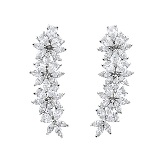 Diamond Drift Silver Ear Cuffs