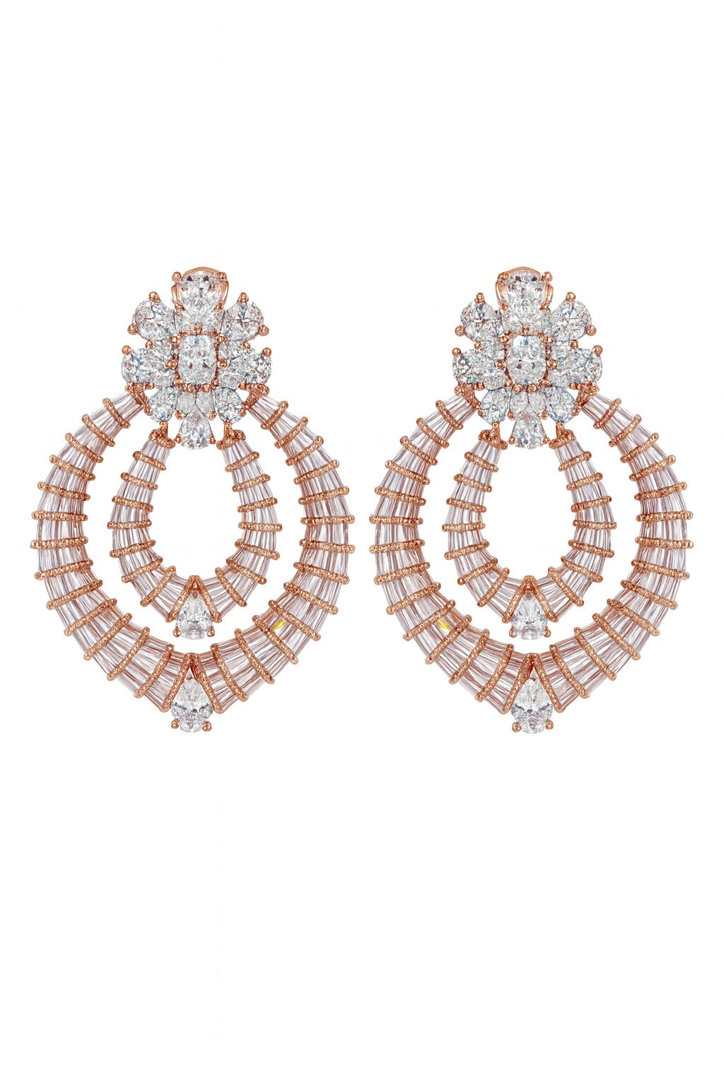 Royale Rosegold Silver Earrings