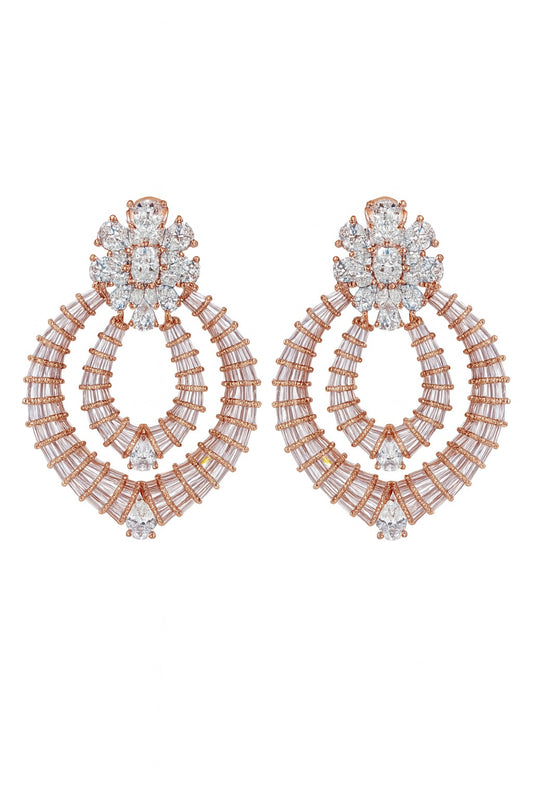 Royale Rosegold Silver Earrings