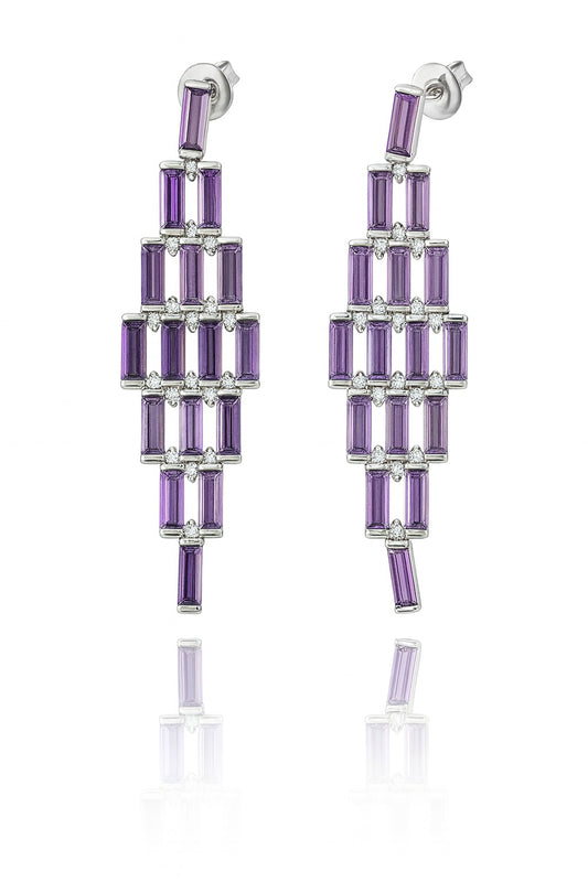Chamber Luxe Purple Silver Earrings