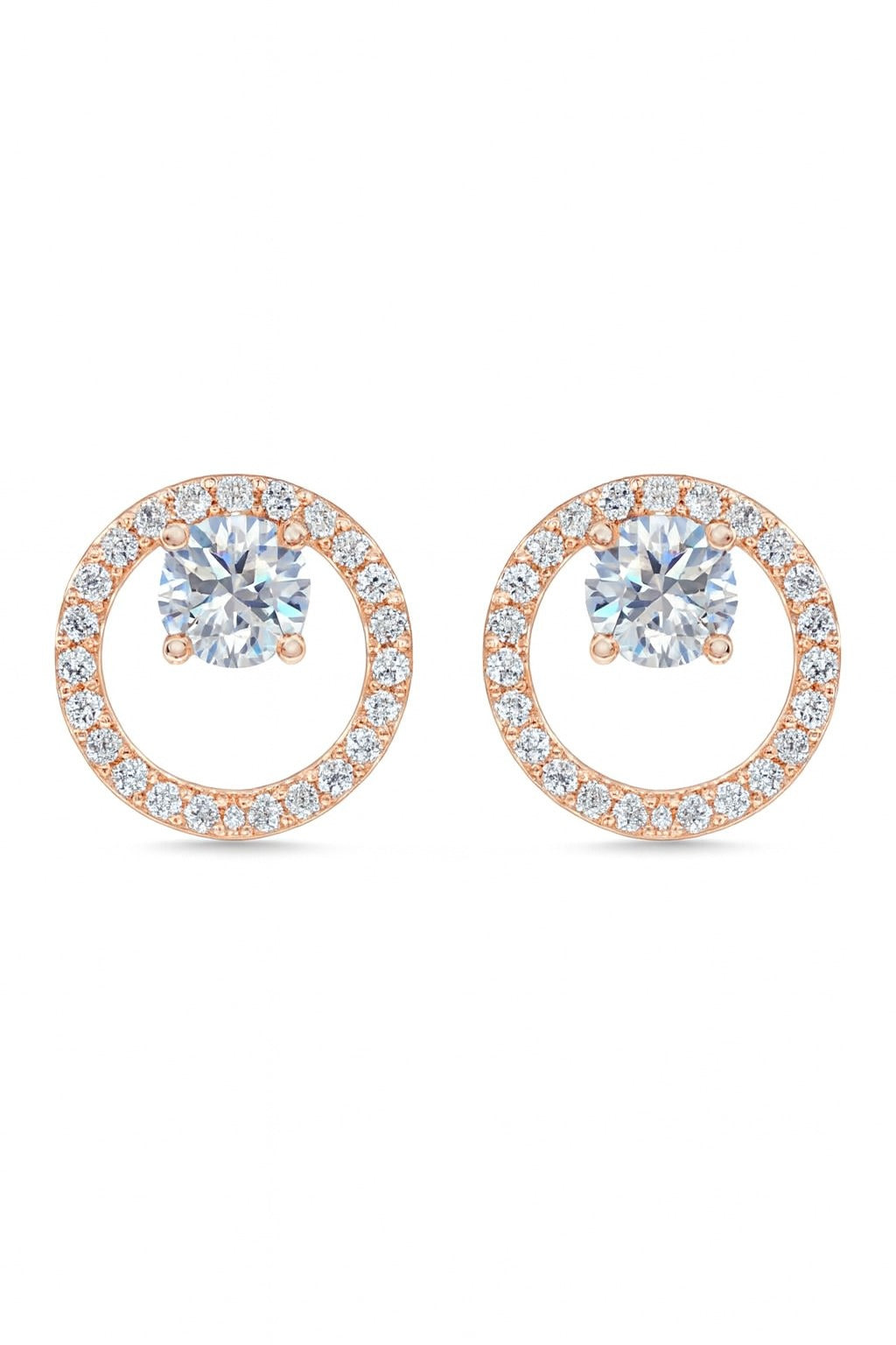 Blush Aura Rosegold Studs Silver Earrings
