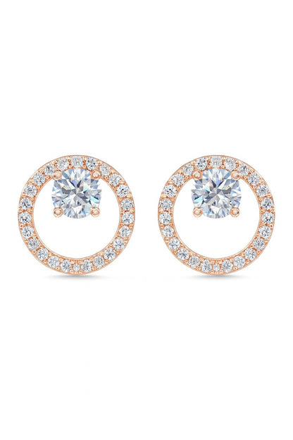 Blush Aura Rosegold Studs Silver Earrings