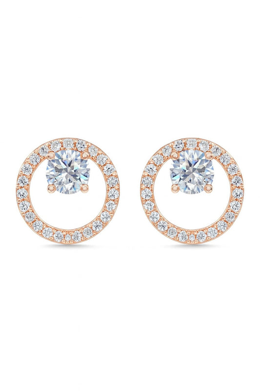 Blush Aura Rosegold Studs Silver Earrings