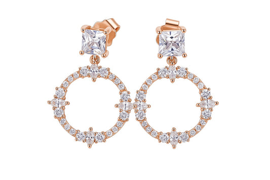 Rosegold Grace Danglers Silver Earrings
