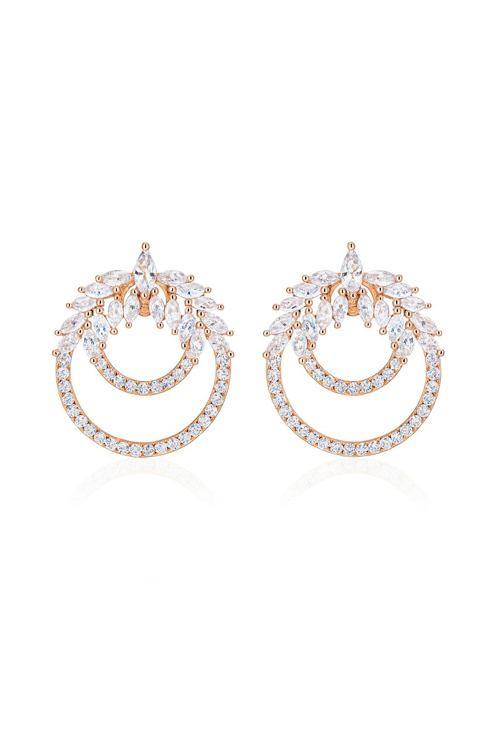 Blossom Rosegold Studs Silver Earrings