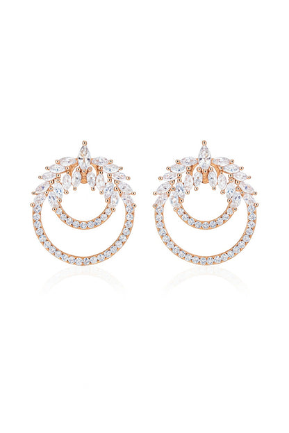 Blossom Rosegold Studs Silver Earrings