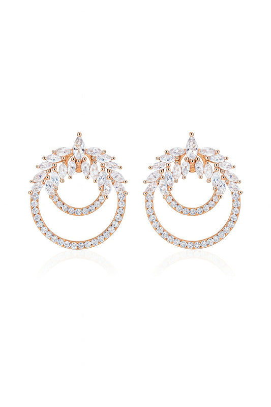 Blossom Rosegold Studs Silver Earrings