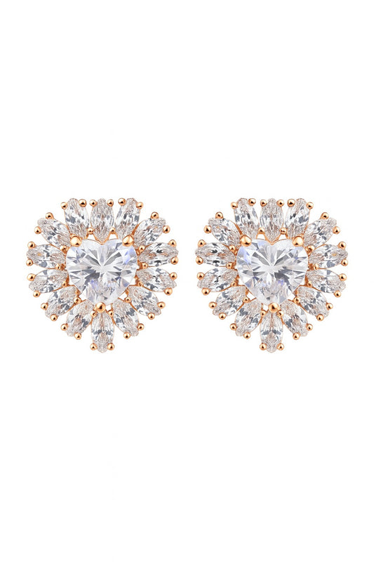 Pure Blush Rosegold Studs Silver Earrings