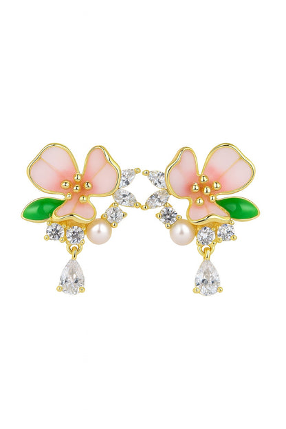 Chic Flower Silver Earrings