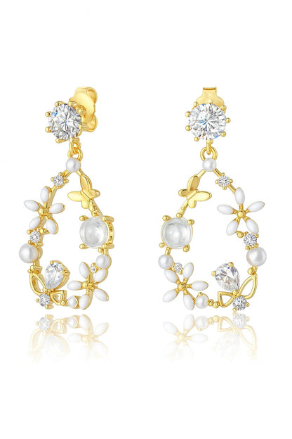 Modern Pearl Silver Earrings