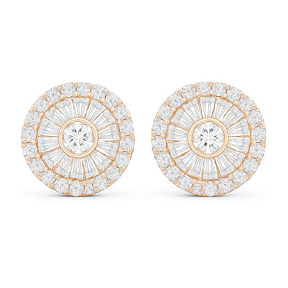 Blush Bloom Rosegold Studs Silver Earrings