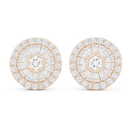 Blush Bloom Rosegold Studs Silver Earrings