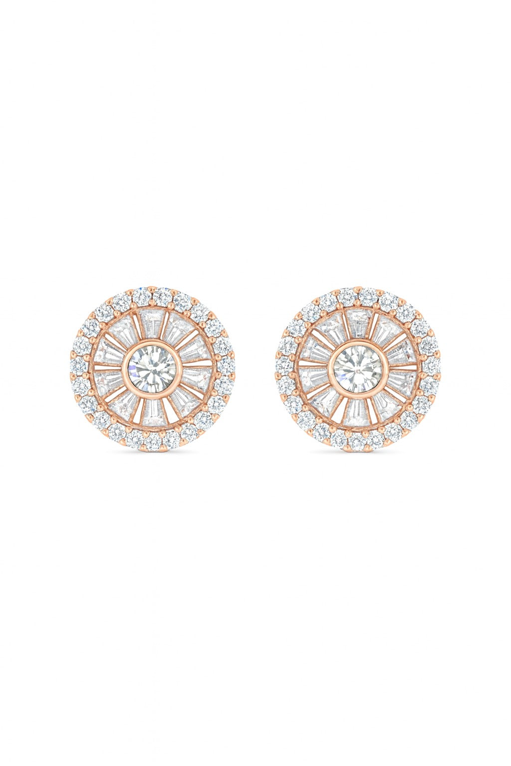 Blush Bloom Rosegold Studs Silver Earrings