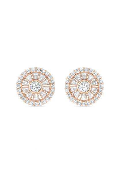 Blush Bloom Rosegold Studs Silver Earrings