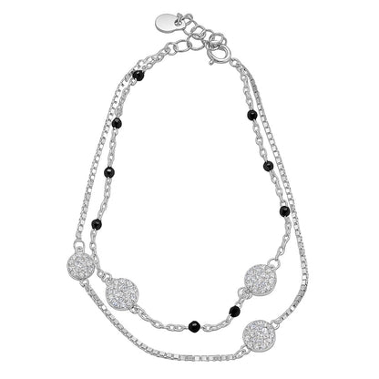 Dazzle Mangalsutra Silver Bracelet
